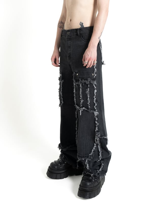 Deconstructed Washed jeans 