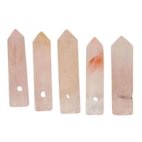 Point Pendant w/ Hole - Rose Quartz