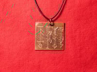 Image of Four Directions of the World Rune Stave Pendant (Engraved Brass)