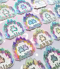 Image 1 of Fueled by ADHD/Autism/AuDHD Holo Stickers