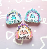 Image 2 of Fueled by ADHD/Autism/AuDHD Holo Stickers