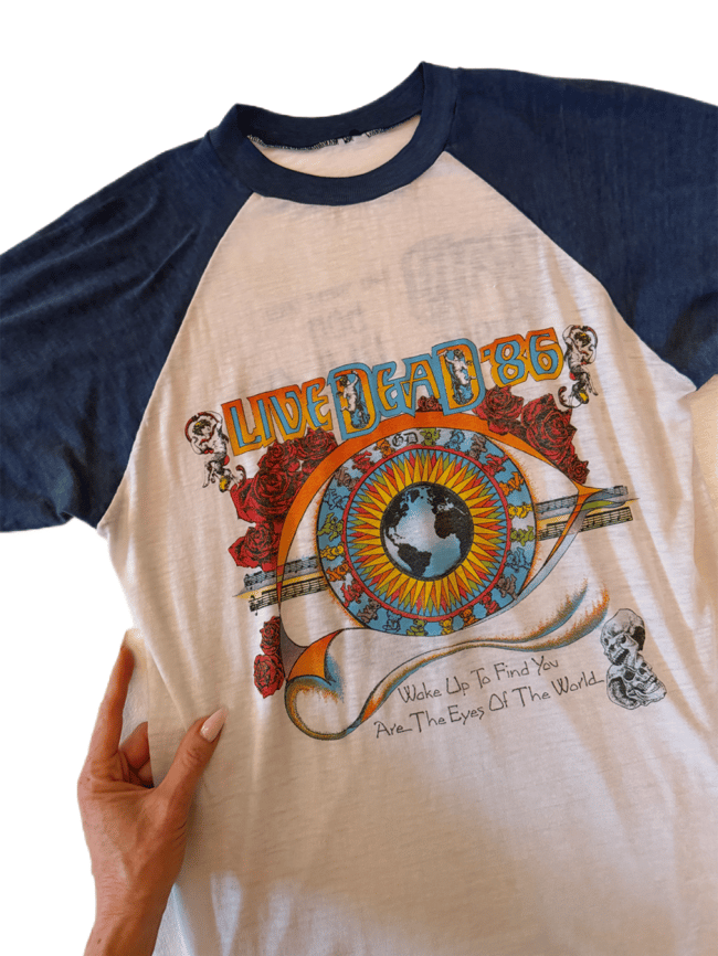 vintage Grateful Dead and Bob Dylan tour t shirt concert raglan 70s 80s 90s