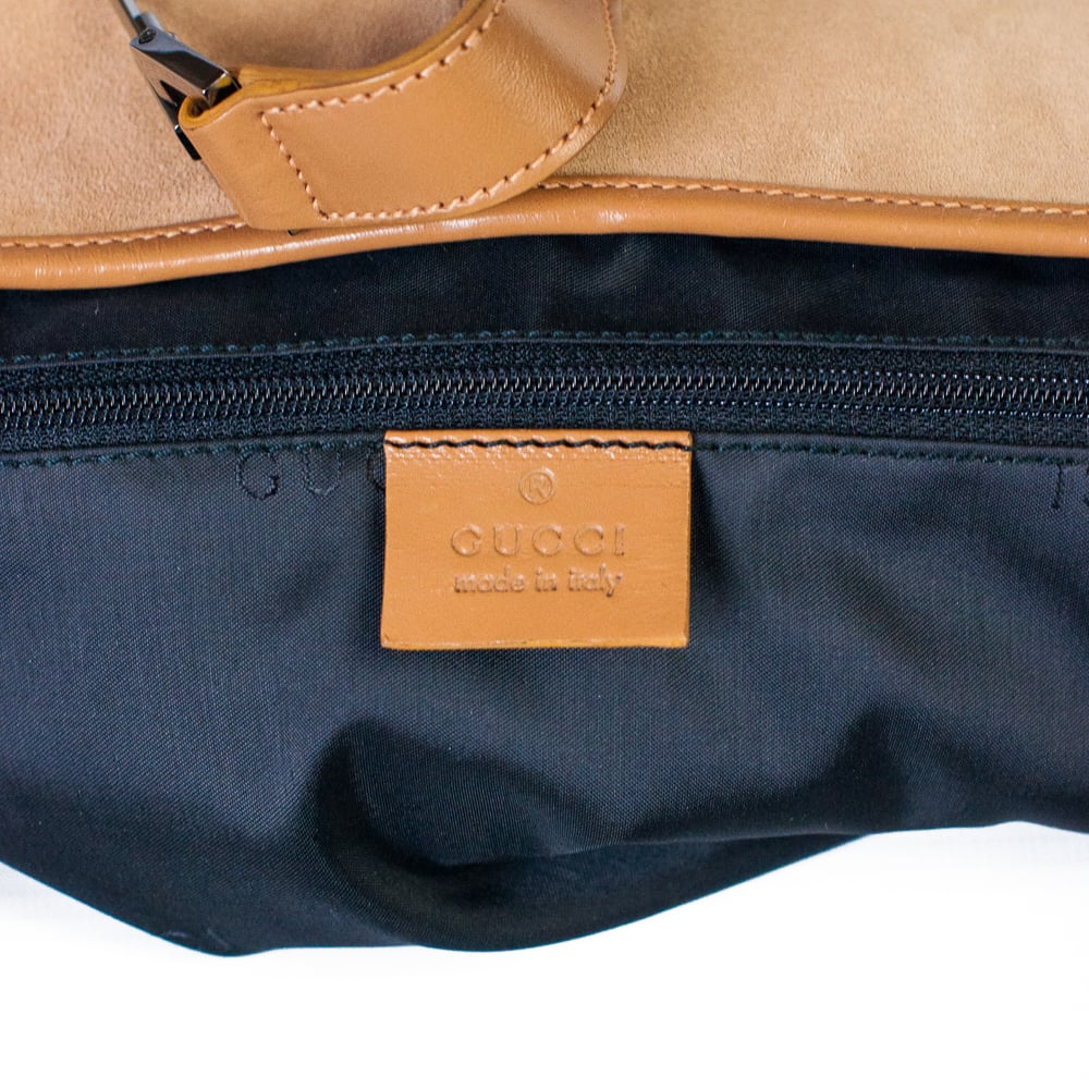 Image of Gucci Jackie Suede Light Brown Shoulder Bag