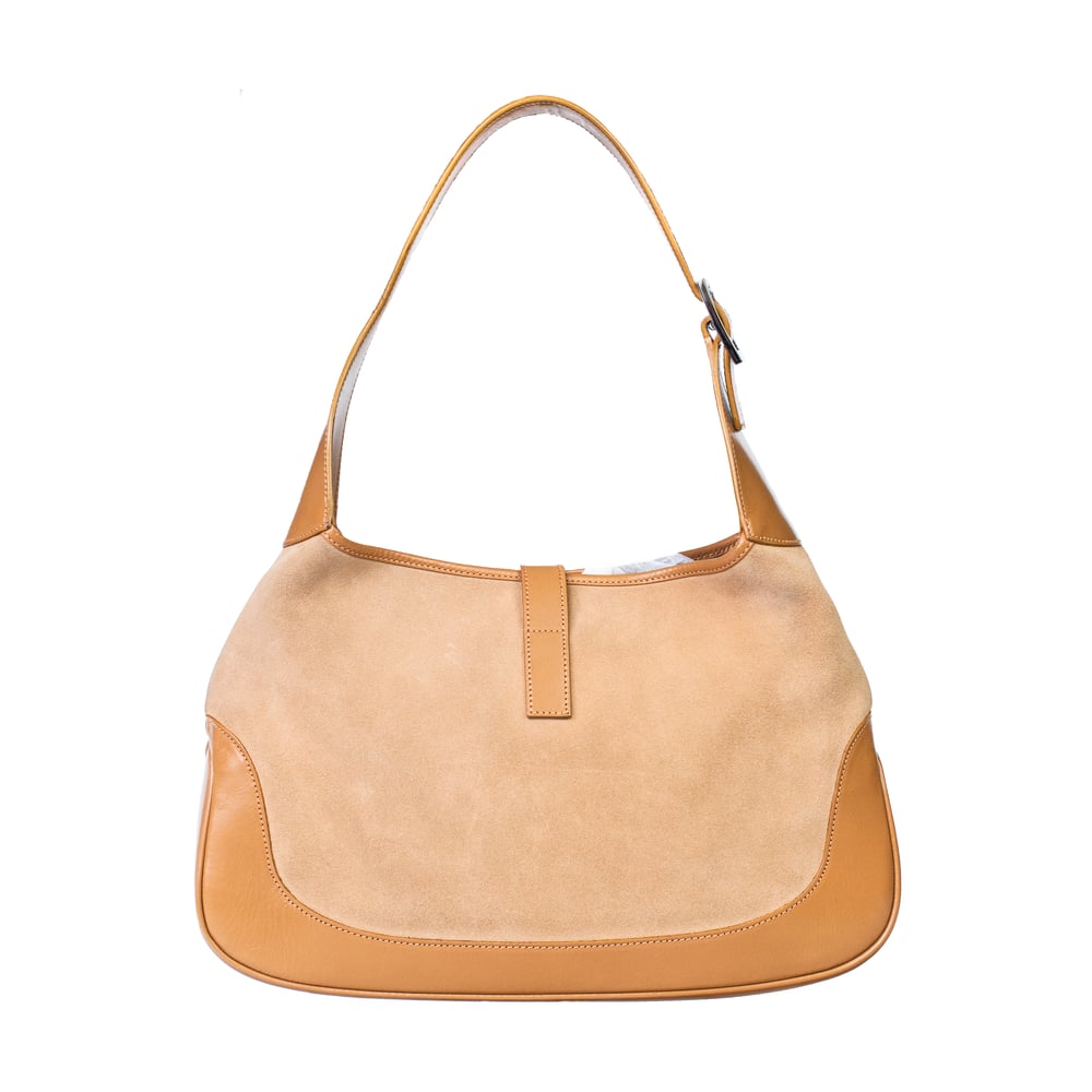 Image of Gucci Jackie Suede Light Brown Shoulder Bag