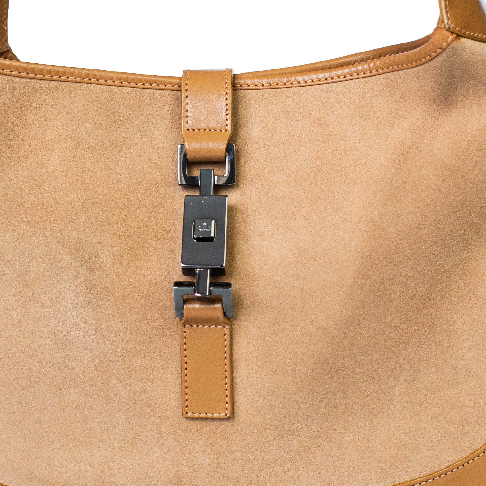 Image of Gucci Jackie Suede Light Brown Shoulder Bag