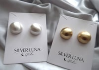 Image 2 of 圆形拉丝耳钉 round shape ear studs