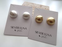 Image 3 of 圆形拉丝耳钉 round shape ear studs