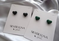 Image 2 of 滴釉爱心耳钉 HEART EAR STUDS