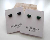 Image 3 of 滴釉爱心耳钉 HEART EAR STUDS