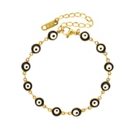 Image 3 of Enamel Evil Eye Stainless Steel Bracelet