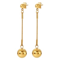 Image 1 of 18K gold plated stainless steel stud and hanging ball earrings.