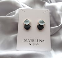 Image 2 of 蓝色几何耳钉 geometry ear studs