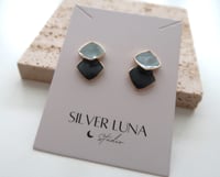 Image 4 of 蓝色几何耳钉 geometry ear studs
