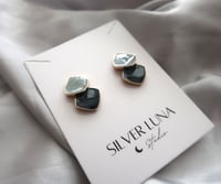 Image 3 of 蓝色几何耳钉 geometry ear studs