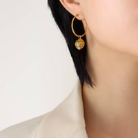 Image 3 of 18K GOLD PLATED STAINLESS STEEL HOOP EARRINGS