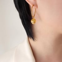 Image 2 of 18K GOLD PLATED STAINLESS STEEL HOOP EARRINGS