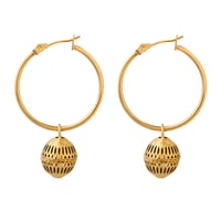 Image 1 of 18K GOLD PLATED STAINLESS STEEL HOOP EARRINGS