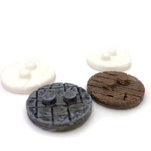 Image of Minifigure Stands - Wood/Stone