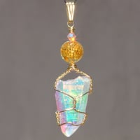 Image 2 of Angel Aura Quartz Crystal 14K Gold Filled Pendant