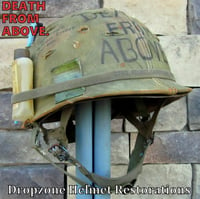 Image 5 of Vietnam McCord M-1C Helmet & Westinghouse Paratrooper liner Mitchell Camo Cover DEATH FROM ABOVE