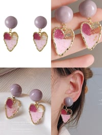 Image 1 of 甜美风耳饰 sweet heart earrings