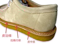 Image 5 of W. Bunch Wallabee light grey genuine cow suede shoes made in Spain. 