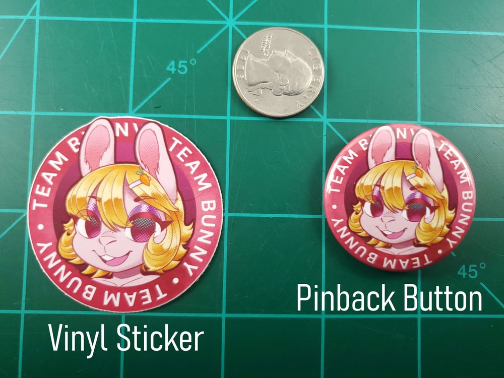 Team Bunny - 1.5" Pinback Button