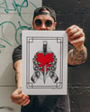 Skeleton heart and dagger 