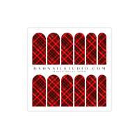 Image 1 of RED CHRISTMAS PLAID 2 NAIL DECALS 