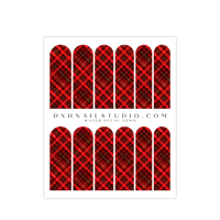 Image 3 of RED CHRISTMAS PLAID 2 NAIL DECALS 