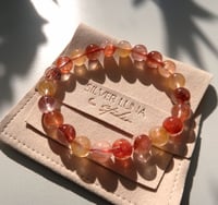 Image 1 of 红黄胶花水晶手串 hematoid quartz bracelet 