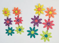 Spring Bling Clay Flower Drop Earrings