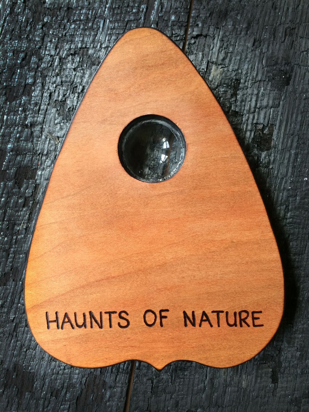 Wood Burned Ouija Planchette: Green Beetle