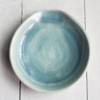 Image 4 of Medium Spoon Rest in Sea Glass Blue Glaze, Handmade Pottery, Made in USA