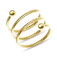 Image 1 of 18K GOLD PLATED STAINLESS STEEL  COIL RING