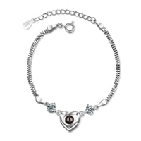 Silver Plated Heart Tennis Bracelet