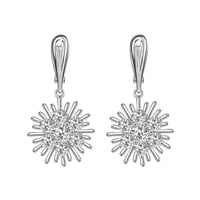 Image 1 of SILVER PLATED CZ SPARKLE EARRINGS