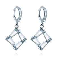 SILVER PLATED CUBIC CZ EARRINGS 