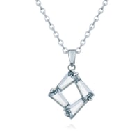 SILVER PLATED CUBIC CZ NECKLACE 
