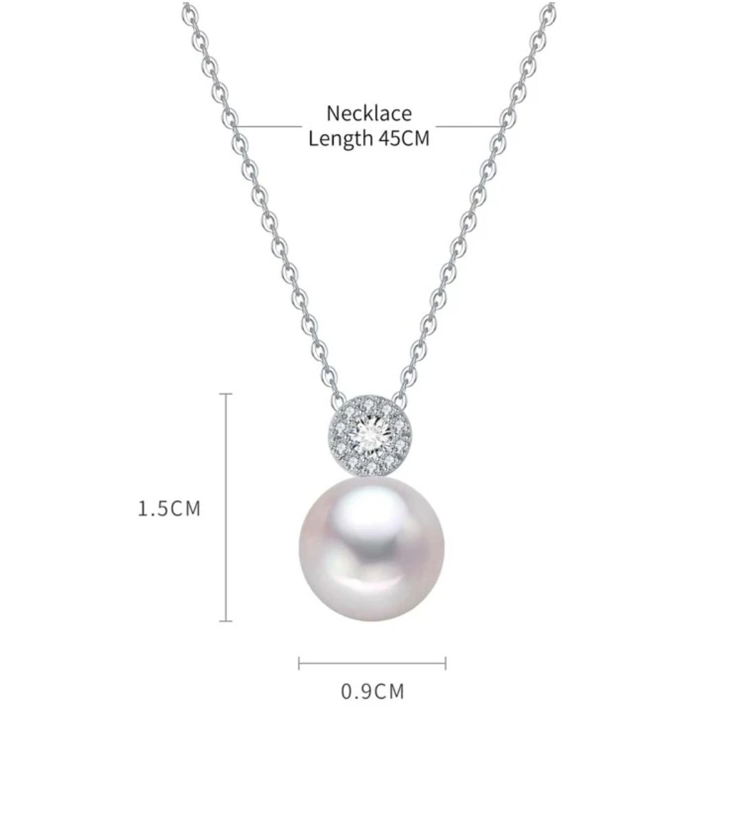 Image of Round CZ and natural pearl 