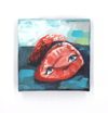 Strawberry painting. Whimsical art. Paintings on canvas. Ice cream art. 