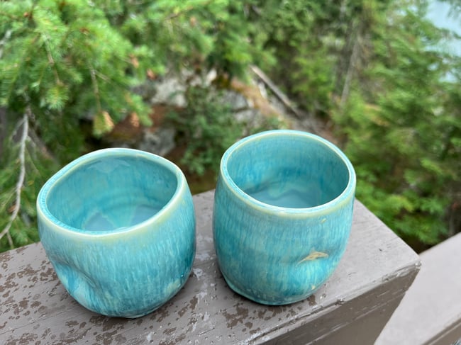 Turquoise Dimple Tumblers