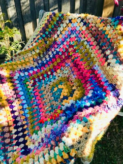 Image of Crocheted Textured Blanket 