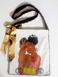 Image 1 of Its A Vibe, Gucci Inspired, Melanin, Sublimation Tote Bag