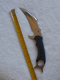 Image 4 of Tactical Karambit 440C Stainless Steel K10 Plastic Sheath G10 Handle