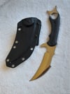 Tactical Karambit 440C Stainless Steel K10 Plastic Sheath G10 Handle