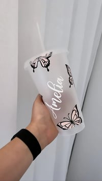 Image 1 of Personalised Blush Butterfly Cold Cup