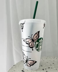 Image 1 of Personalised Starbucks Blush Butterfly Cold Cup