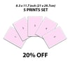 5 prints set (8.3"x11.7")