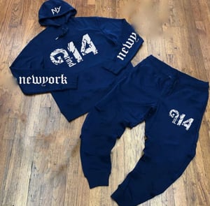 Image of EXCLUSIVE NAVY GRIND ONE FOUR SWEATSUIT